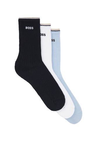 Boss 3pk Rib Strike Socks Pale Blue/Navy/White Size: - BOSS Accessories - Modalova