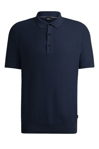 Boss H-daremo Knitted Polo Shirt Dark Blue Size: SIZE M - BOSS Black - Modalova