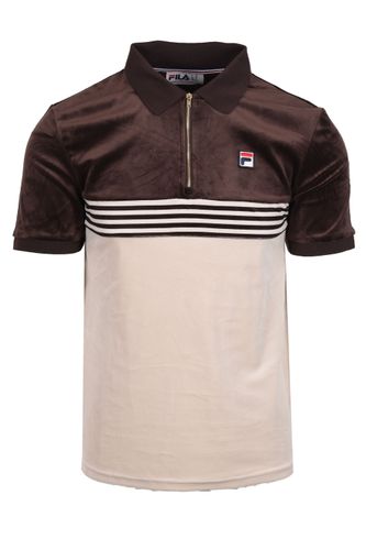 Lennox Velour Polo Shirt Silver Lining/coffee Size: SIZE - Fila Vintage - Modalova