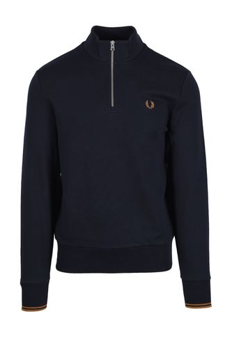 Half Zip Sweatshirt Navy/Dark Caramel Size: SIZE 2XL - Fred Perry - Modalova