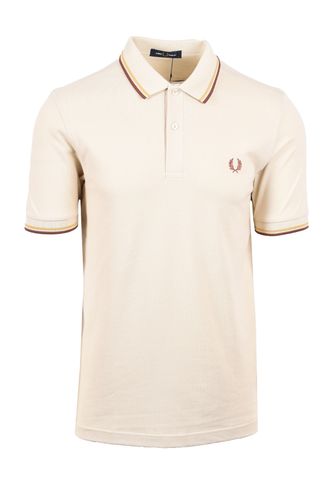 Twin Tipped Polo Shirt Oat/Yellow/Whiskey Brown Size: SIZE - Fred Perry - Modalova