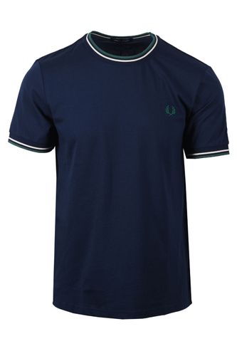 Twin Tipped T-shirt Dark Carbon/ecru/green Size: SIZE M - Fred Perry - Modalova