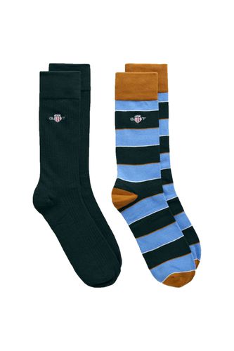 Shield Rugger Stripe Socks 2 Pack Clear Sky Size: 6-8 (40-42) - Gant - Modalova