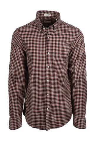 Reg Light Twill Gingham Shirt Wine Size: SIZE L - Gant - Modalova