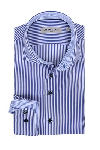 Amp; White Stripe Shirt Size: 15.5/39 - Gravson London - Modalova