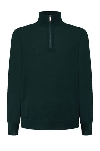 Merino Silk Half Zip Forrest Night Size: SIZE L - Hackett - Modalova