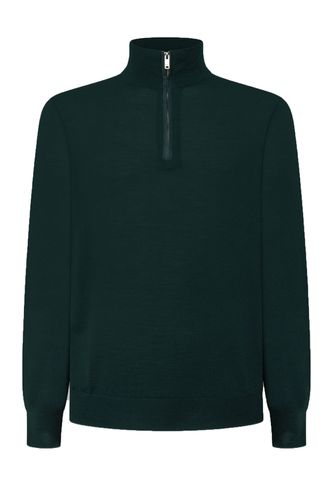 Merino Silk Half Zip Forrest Night Size: SIZE M - Hackett - Modalova