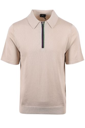 Zip Neck Knitted Polo Beige Size: SIZE M - Paul Smith - Modalova