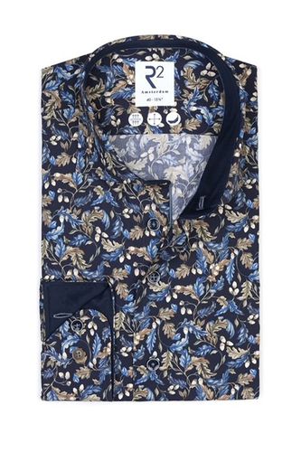 Acorn Print Long Sleeved Shirt Navy Size: 15/38 - R2 - Modalova