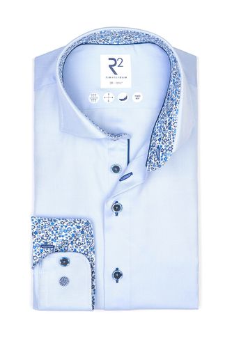 Cut Away Collar Long Sleeved Shirt Light Blue Size: 15.75/40 - R2 - Modalova