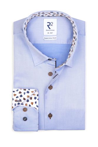 Hidden Button Down Collar Long Sleeved Shirt Light Blue Size: 15/38 - R2 - Modalova