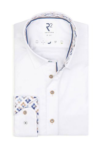 Hidden Button Down Collar Long Sleeved Shirt White Size: 16/41 - R2 - Modalova