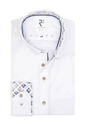 Hidden Button Down Collar Long Sleeved Shirt White Size: 18/46 - R2 - Modalova