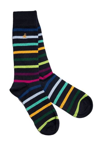 Bamboo Socks Multi Stripe Size: 1 SIZE 7-11 - Swole Panda - Modalova