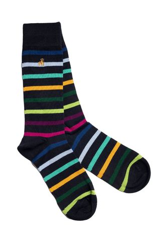 Bamboo Socks Small Stripe Size: 1 SIZE 7-11 - Swole Panda - Modalova