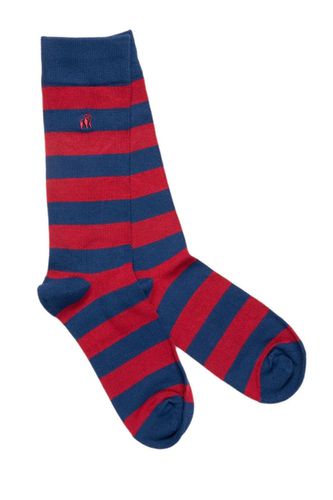 Bamboo Socks Classic Red Stripe Size: 1 SIZE 7-11 - Swole Panda - Modalova