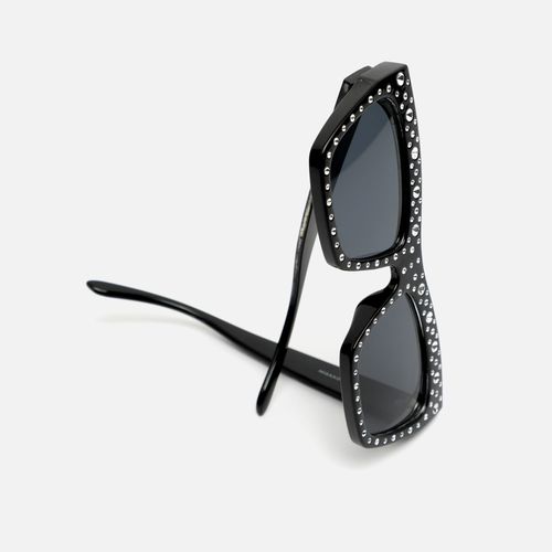 Sparkly gafas de sol cuadradas con brillantes y montura de pasta - MISAKO - Modalova