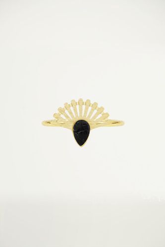 Ring with black stone&spokes | - My jewellery - Modalova