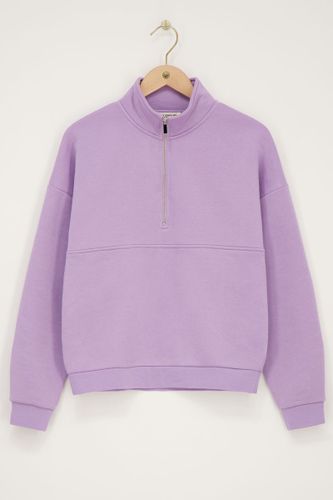 Fliederfarbenes Sweatshirt mit halbem Reißverschluss | - My jewellery - Modalova