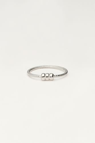 Minimalistischer Ring mit Struktur&drei Kugeln | - My jewellery - Modalova