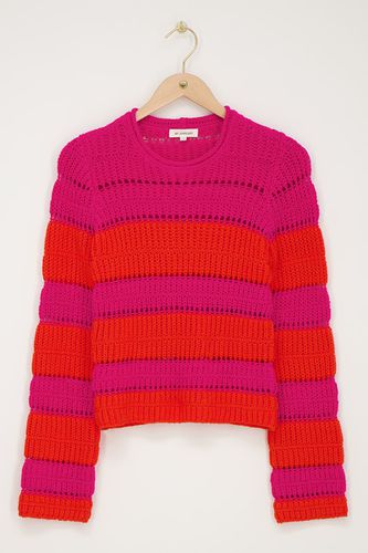 Pinker Pullover mit orangefarbenen Streifen | - My jewellery - Modalova