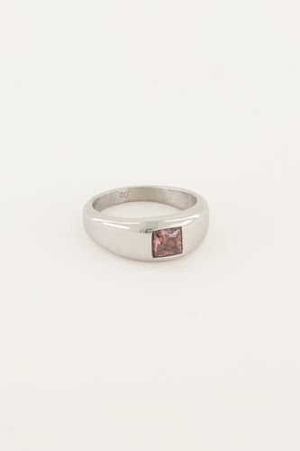 MOOD Ring mit quadratischem rosa Stein | - My jewellery - Modalova