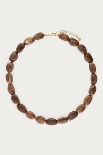 Dunkelbraune Statement-Kette mit ovalen Perlen | - My jewellery - Modalova