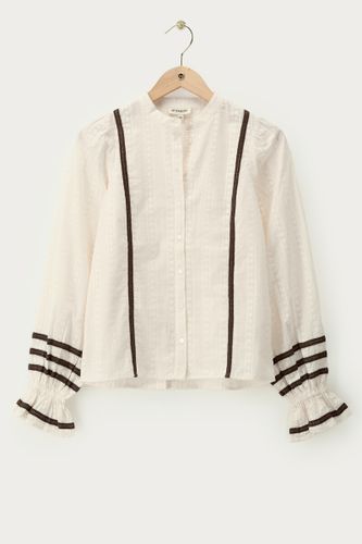 Beigefarbene Bluse mit Stickerei und Bändern | - My jewellery - Modalova