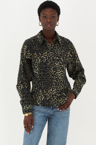 Chemise aspect lin avec imprimé léopard et nœuds | - My jewellery - Modalova