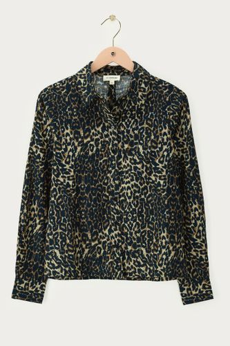 Bluse in Leinenoptik mit Leopardenmuster und Schleifen | - My jewellery - Modalova