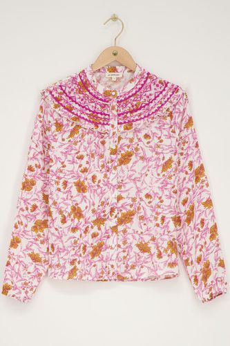 Bluse mit rosafarbenem Blumendruck und Stickerei | - My jewellery - Modalova