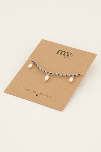 Souvenir blaues Flechtarmband mit Perlen | - My jewellery - Modalova