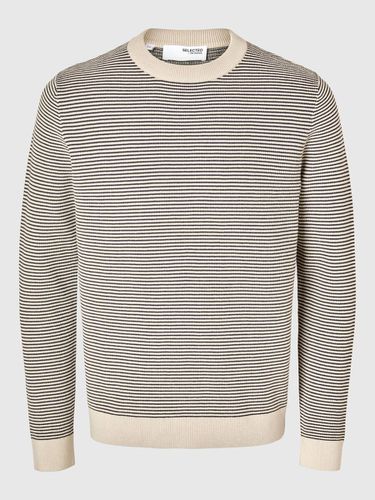 Striped Crewneck Knitted Pullover - Selected - Modalova