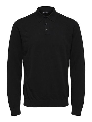 Knitted Long-sleeved Polo Shirt - Selected - Modalova