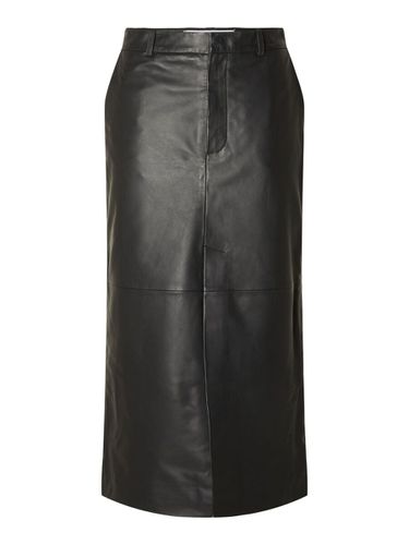 Leather Midi Skirt - Selected - Modalova