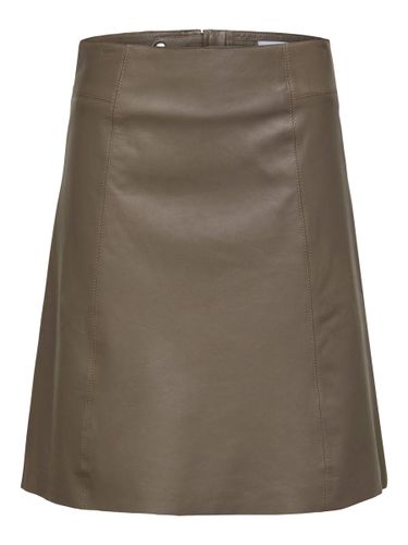 Mini Falda De Cuero - Selected - Modalova
