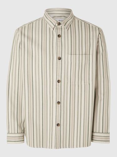 Striped Cotton Overshirt - Selected - Modalova