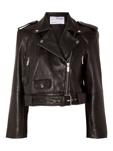 Cropped Leather Jacket - Selected - Modalova