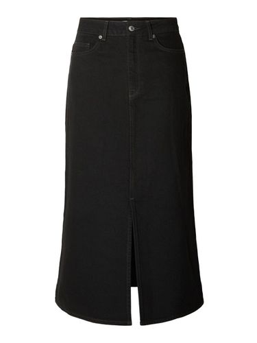 Black Denim Midi Skirt - Selected - Modalova
