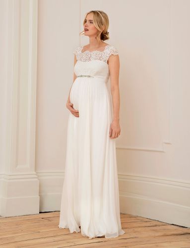 Silk & Eyelash Lace Maternity Wedding Dress - Seraphine - Modalova