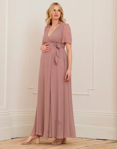 Mauve Maxi Maternity & Nursing Wrap Dress - Seraphine - Modalova