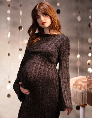 Metallic Thread Knit Maternity Dress - Seraphine - Modalova