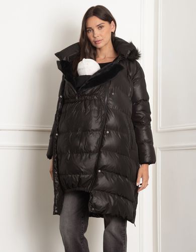 Shiny Puffer Maternity Coat with Faux-Fur Trim - Seraphine - Modalova