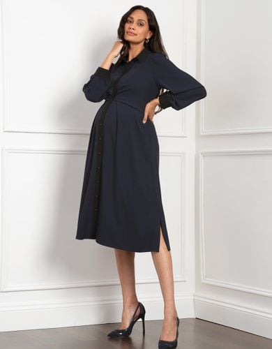 Pleated Waist Maternity & Nursing Shirt Dress - Seraphine - Modalova