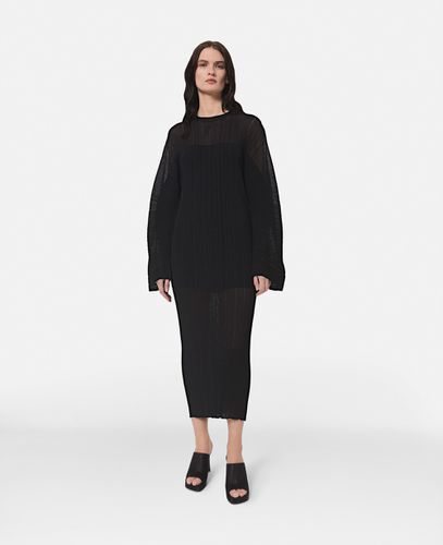 Abito in maglia plissé con maniche a banana, Donna, , Taglia: L - Stella McCartney - Modalova