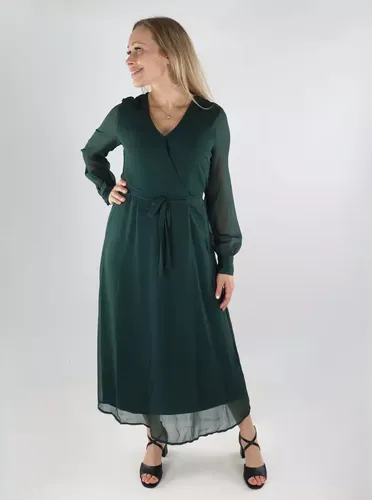 Kleid V-Ausschnitt Langarm Midi scrab - Vila - Modalova