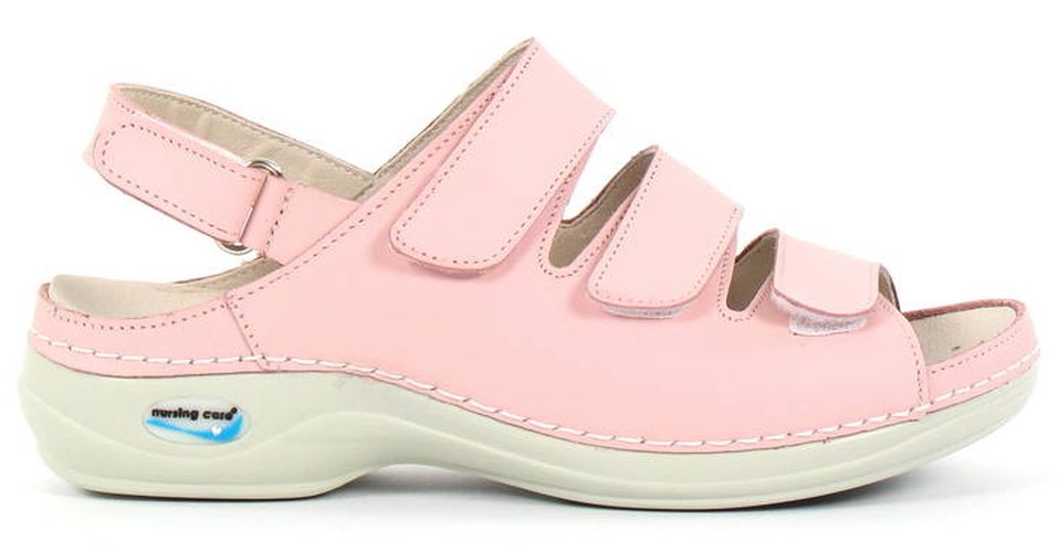 Maschinenwaschbare Pflegesandalen aus Leder, Hellrosa - Nursing Care - Modalova