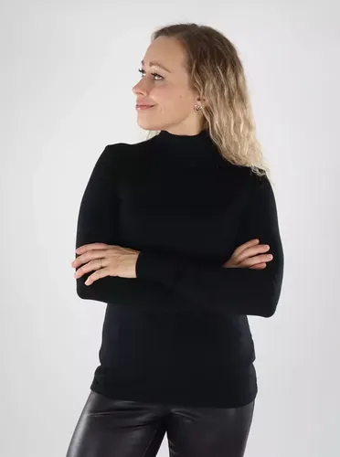 Alina Merino-Wolle Polo-Shirt Schwarz - North Outdoor - Modalova