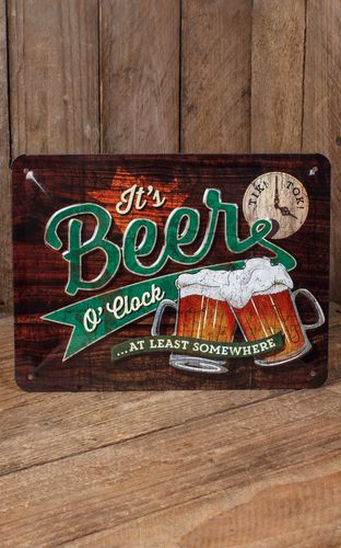 Blechschild 15 x 20cm Beer O' Clock Glasses - Nostalgic Art - Modalova