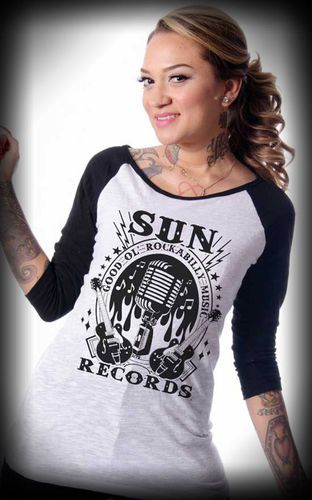 Steady - Damen-Raglanshirt "Sun Records", 3/4-Ärmel #2XL - Steady Clothing - Modalova